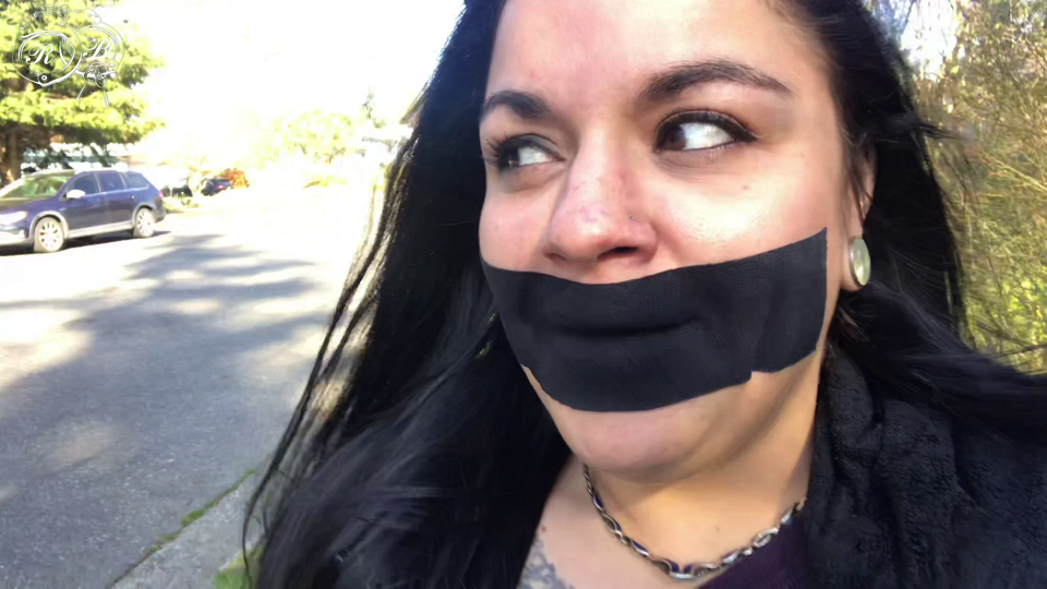 Blueheart Kinesio Gagged in Public